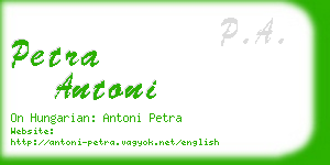petra antoni business card
